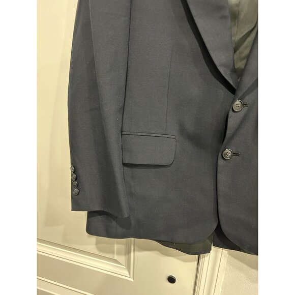 Vintage Stafford Mens Navy Blue Suit Jacket Blazer Size Wool Blend Sz 40S - Picture 4 of 10